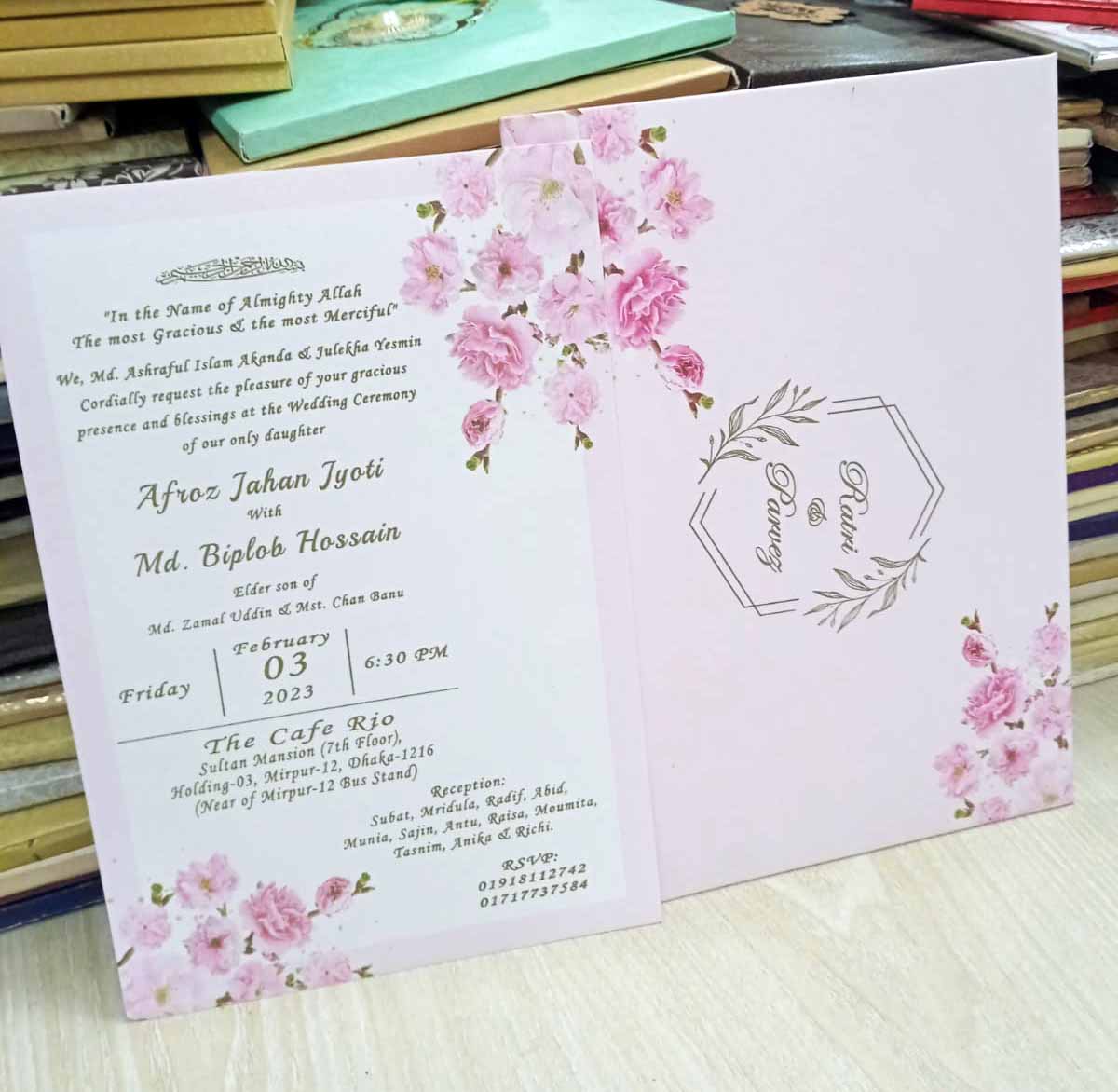 Floral Pink Color Card